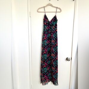 Nicole Miller Floral Sequin Long Evening Dress